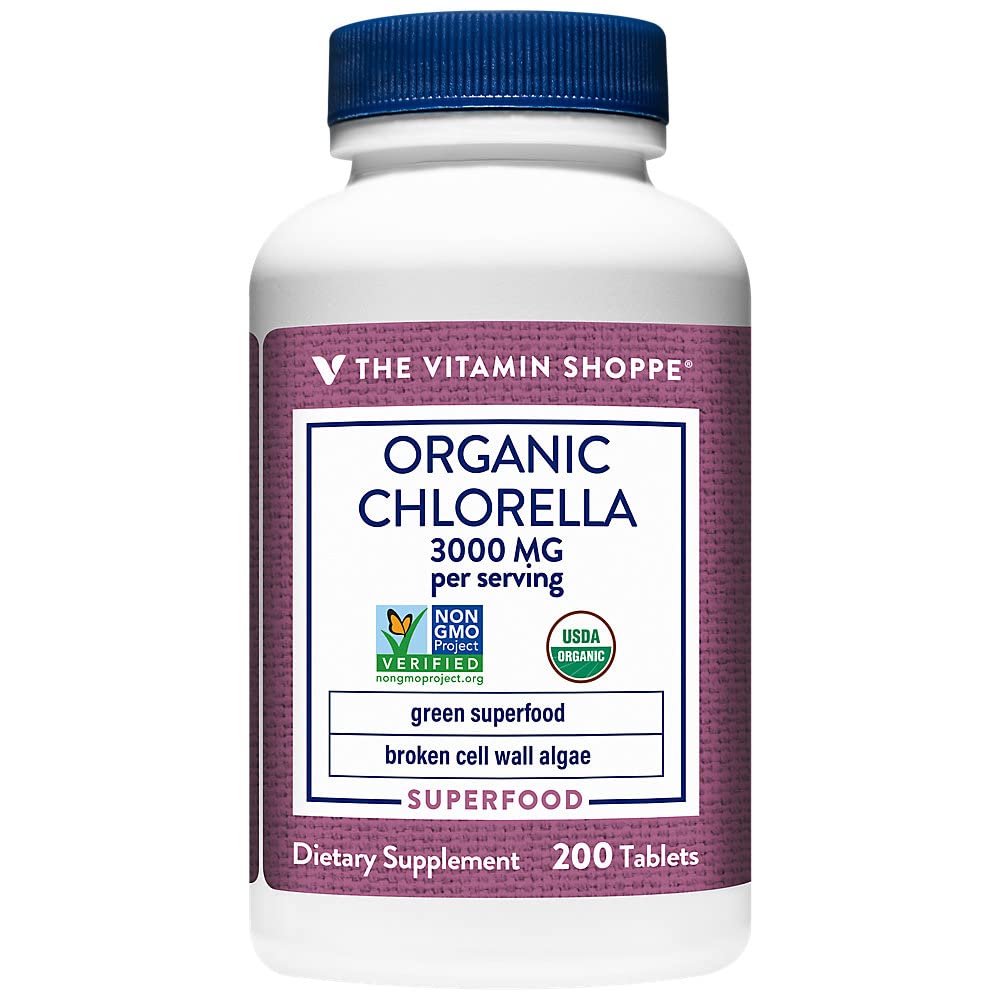 The Vitamin Shoppe Organic Chlorella Green Superfood - 200 Tablets