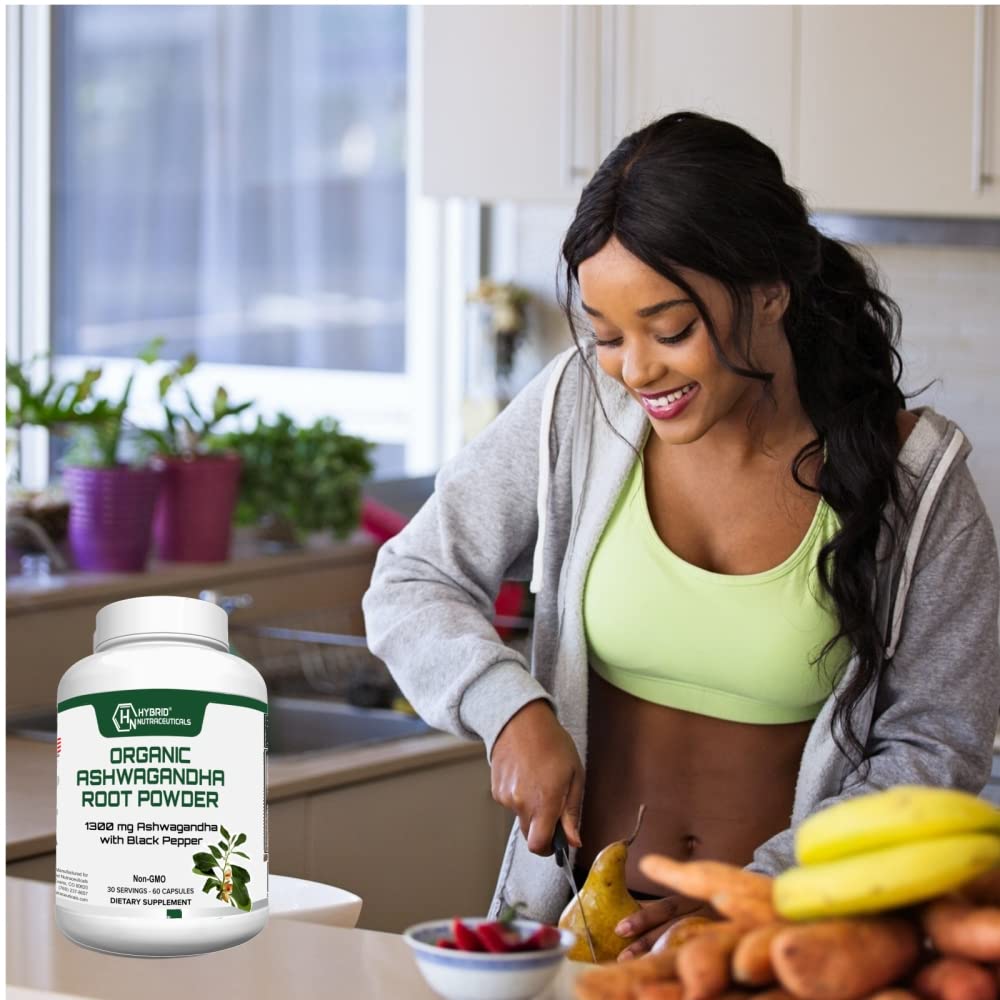 Hybrid Nutraceuticals Organic Ashwagandha 1300mg - 60 Capsules - image 5