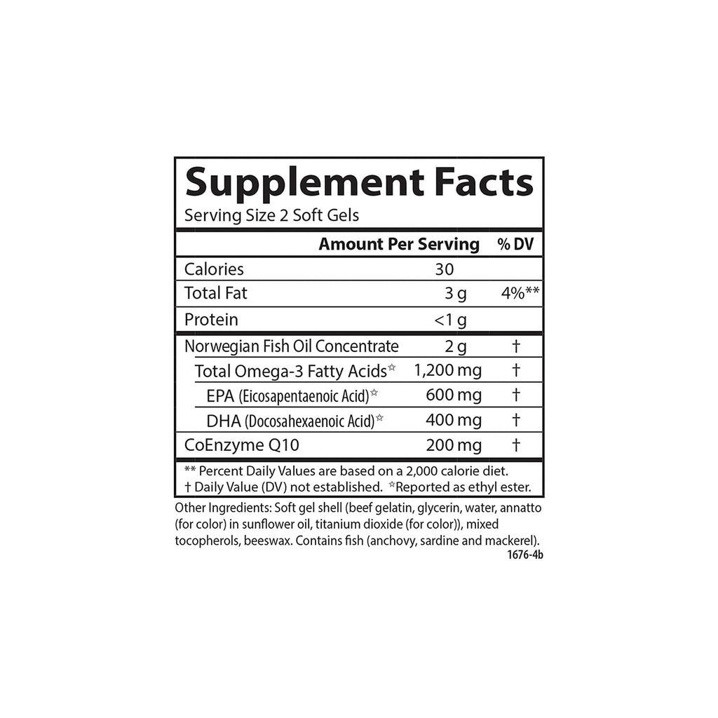 Carlson Fish Oil Q Omega-3 with CoQ10 - 120 Softgels - image 4