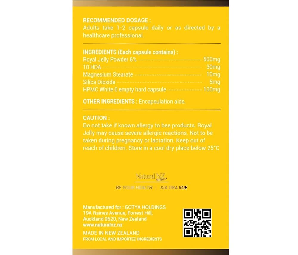 Natural NZ Premium Royal Jelly 1500mg - 180 Capsules - image 2