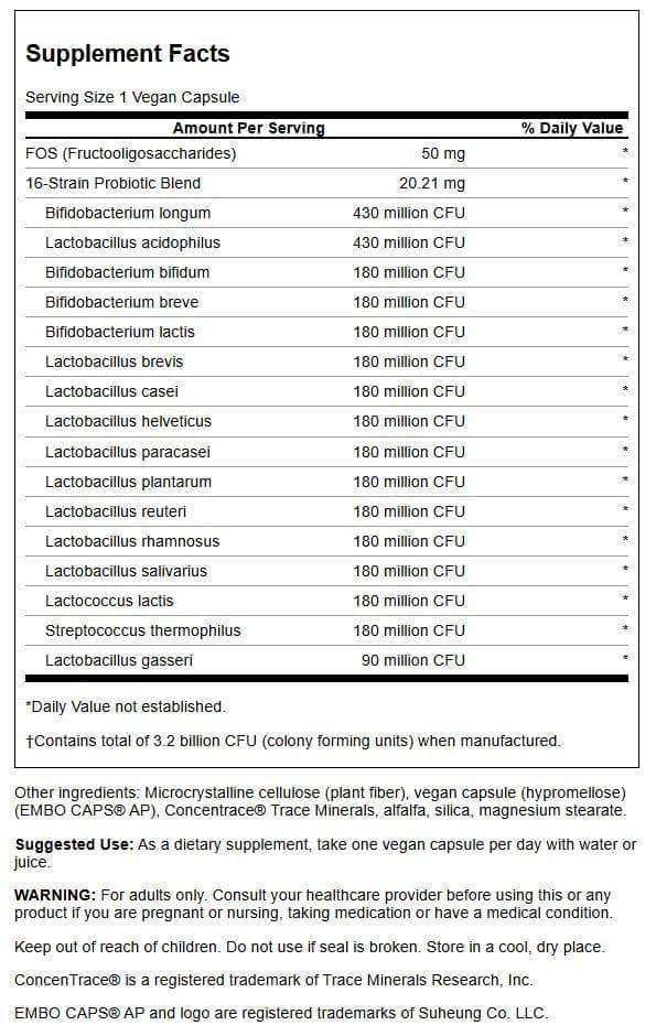 Swanson Dr. Langer's 16-Strain Probiotic with Prebiotic FOS - 30 Capsules - image 2