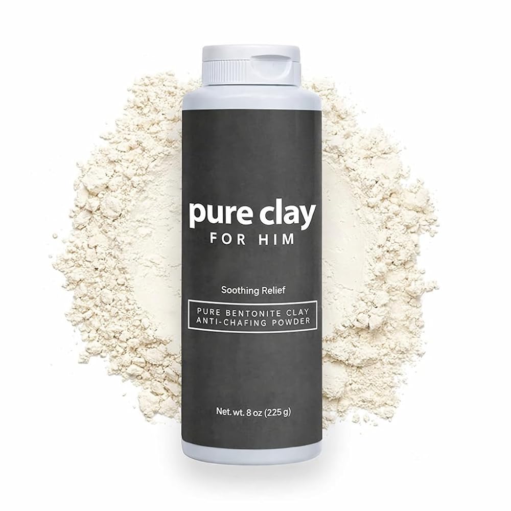 Pure Clay Talc Free Body Powder for Men, Calcium Bentonite - 8 oz