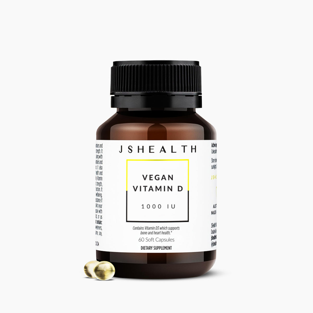 JSHealth Vitamin D3 1000IU Vegan Supplement - 60 Tablets