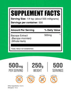 BulkSupplements.com Bacopa Monnieri Extract Powder