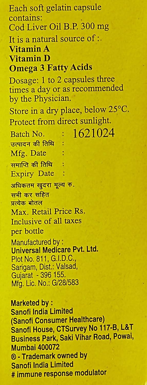 Kalyani Merck SevenSeas Original Cod Liver Oil Capsules - 500 Capsules - image 2