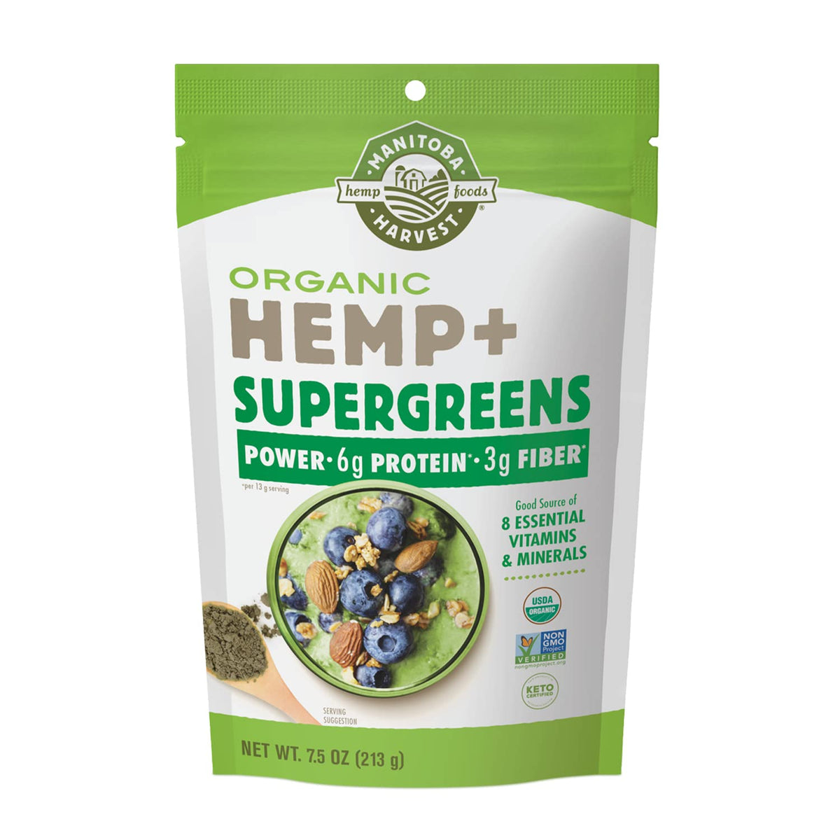 Manitoba Harvest Organic Hemp & Supergreens Powder - 7.5 oz