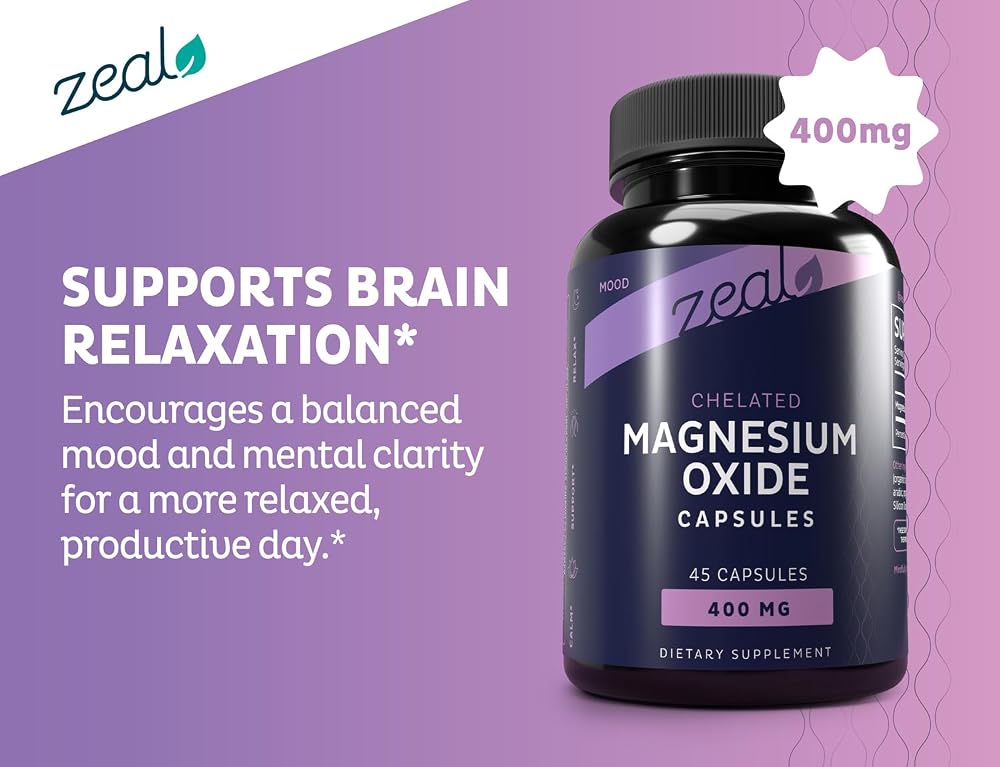Zeal Naturals Magnesium Oxide 400mg - 45 Capsules - image 3
