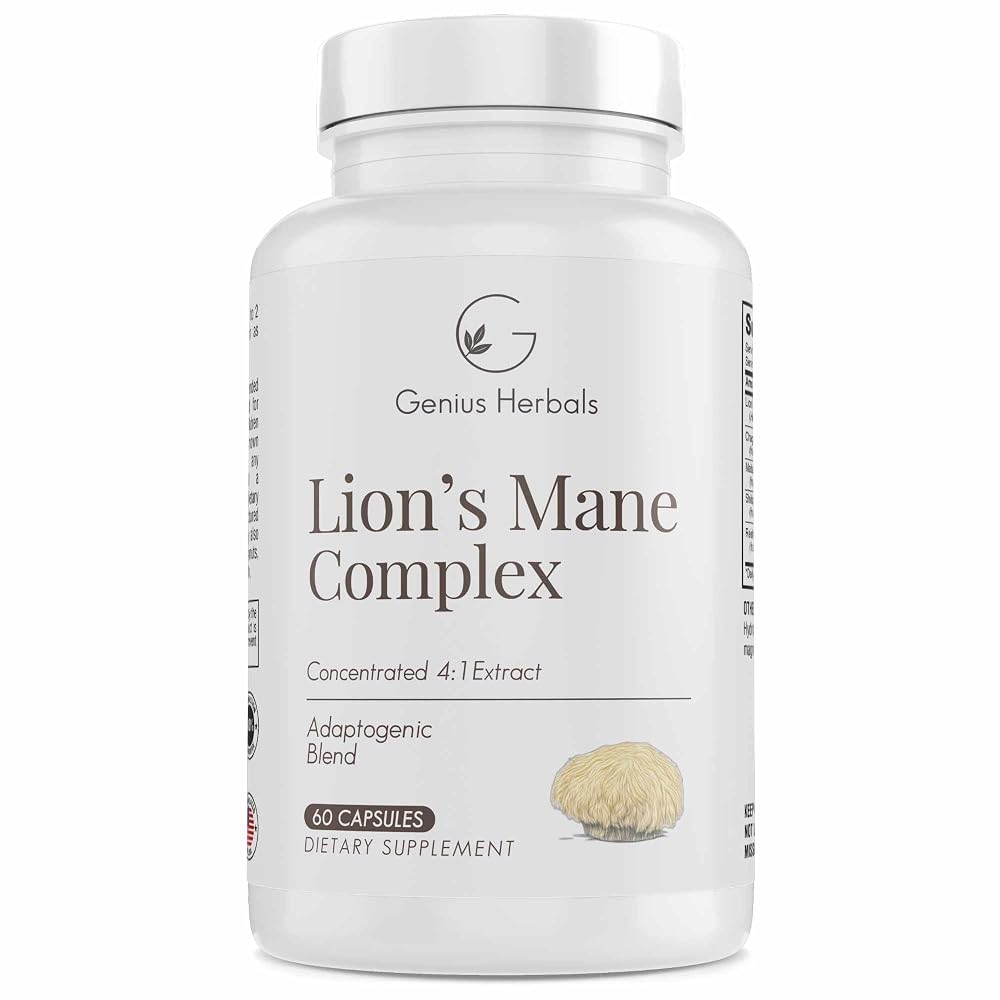 GENIUS HERBALS Lion's Mane Complex 700mg Brain Support - 60 Capsules