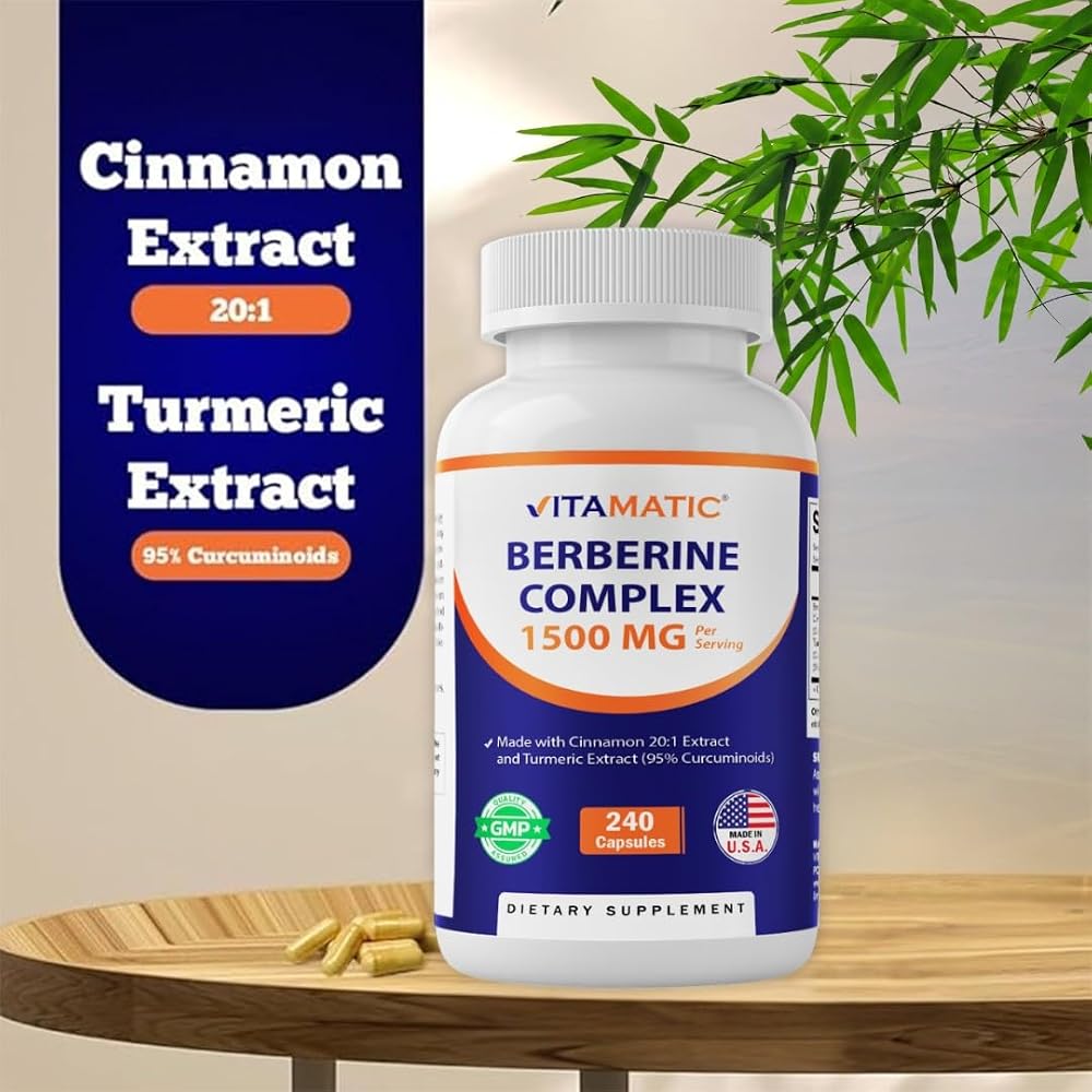 Vitamatic Berberine & Ceylon Cinnamon - 240 Vegetarian Capsules - image 7