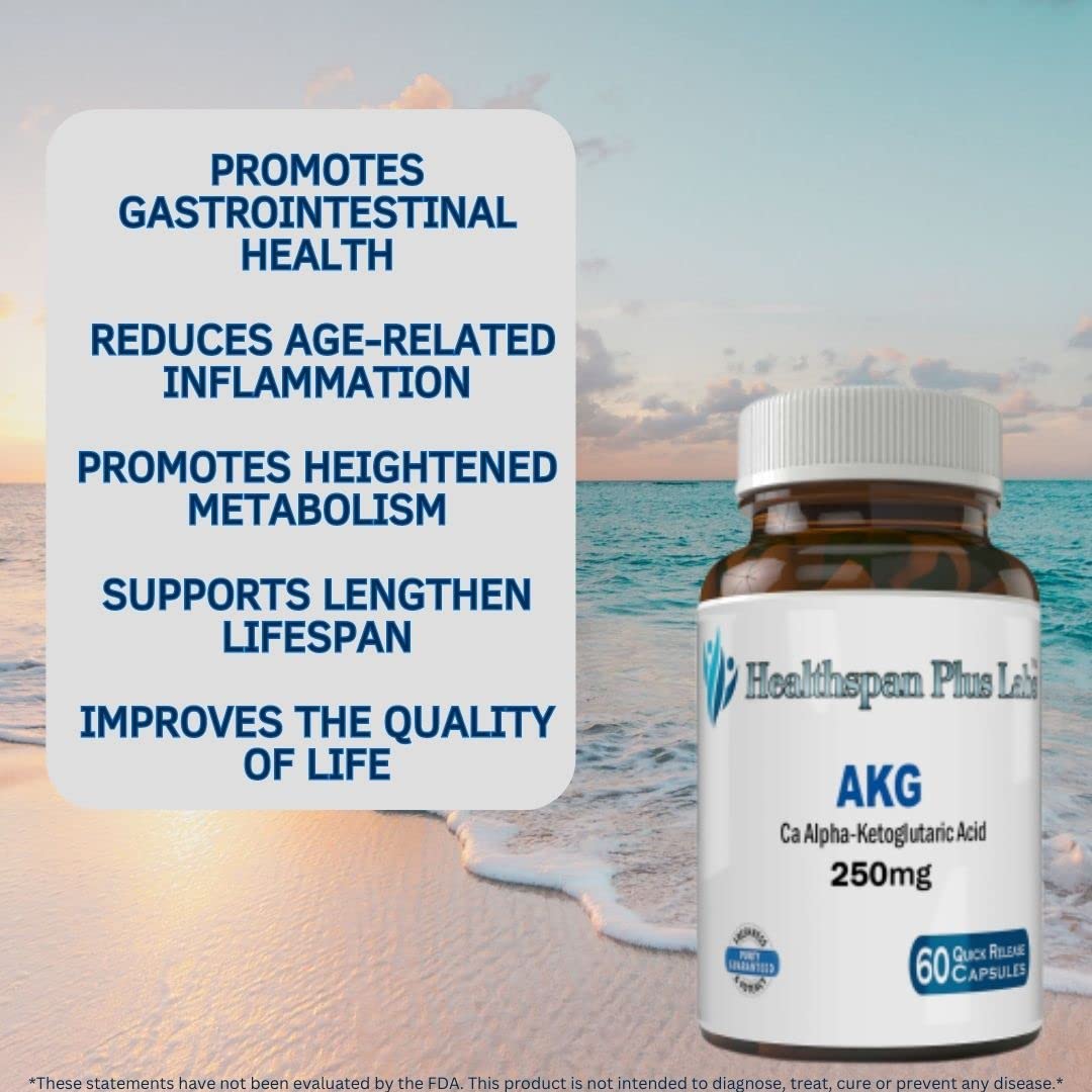 HealthSpan Plus Labs Calcium Alpha-Ketoglutarate 250mg - 60 Capsules - image 3