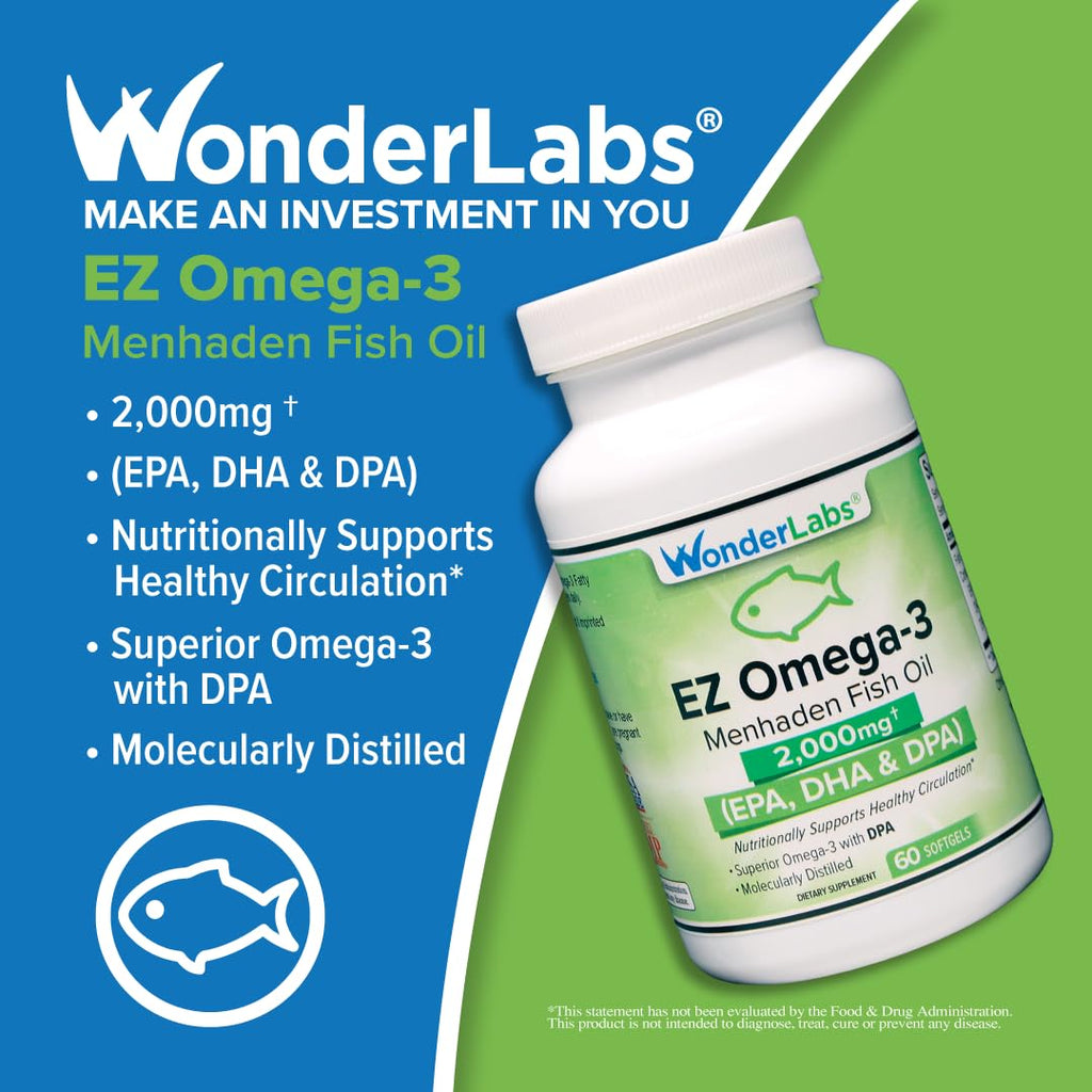 Wonder Laboratories Atlantic Menhaden Fish Oil Omega-3 2000 mg