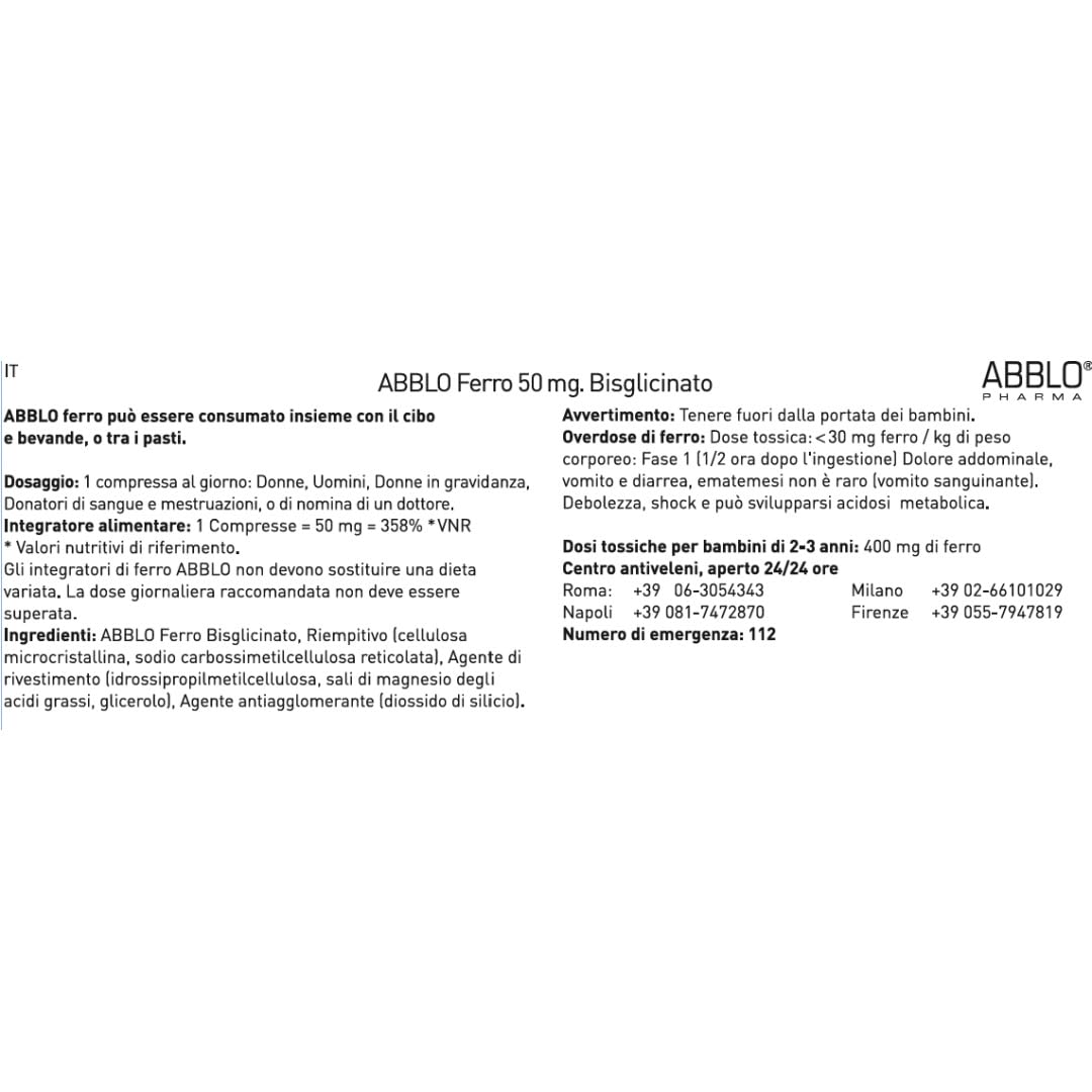 ABBLO Iron Bisglycinate 50mg - 100 Tablets - image 11