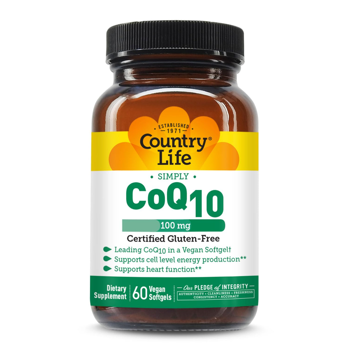 Country Life Simply CoQ10 100 mg Ubiquinone - 60 Softgels