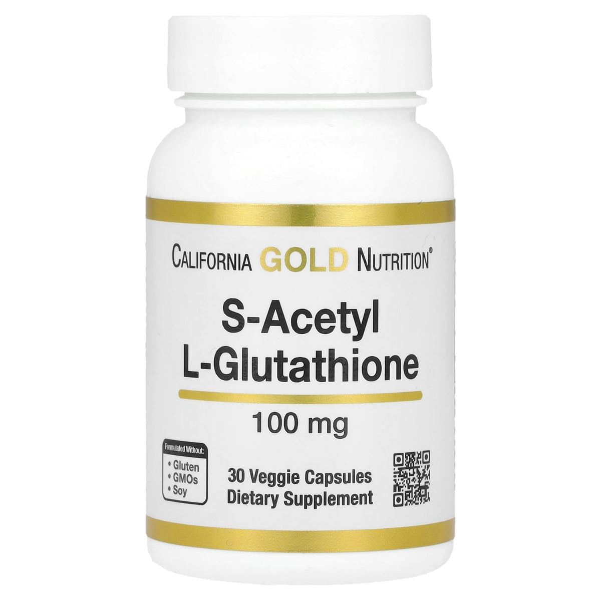 California Gold Nutrition S-Acetyl L-Glutathione 100 mg - 30 Capsules