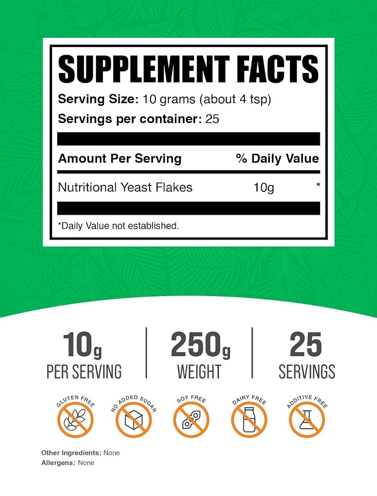 BulkSupplements Nutritional Yeast Flakes - 250g - image 2
