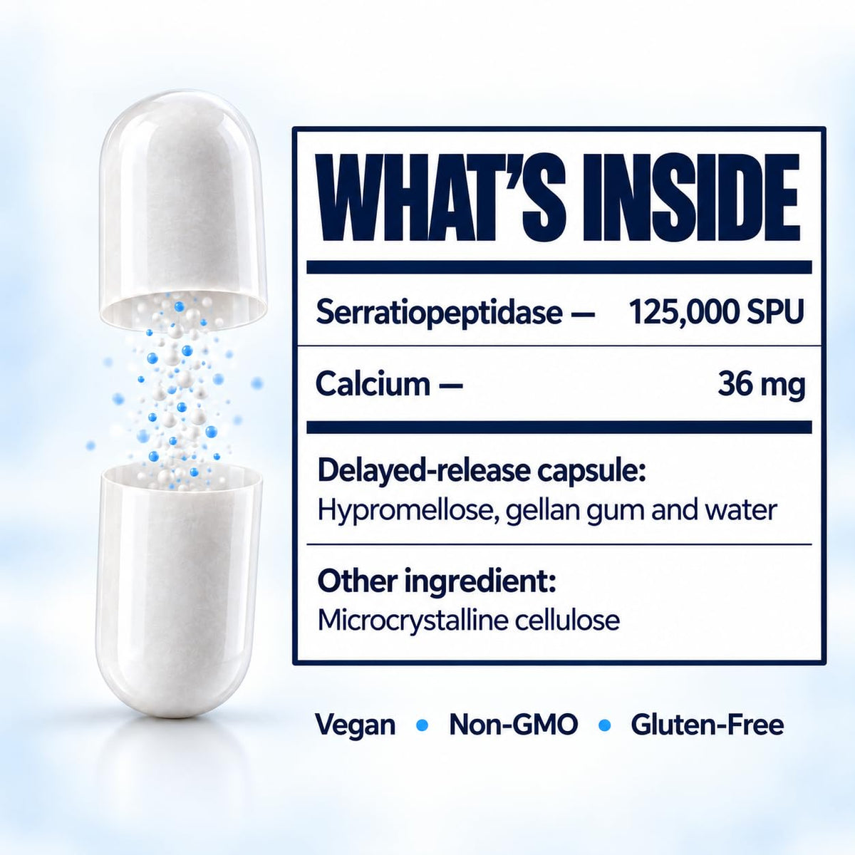 iEnzymes Serra-125K Serrapeptase 125,000 SPU - 90 Capsules - image 4