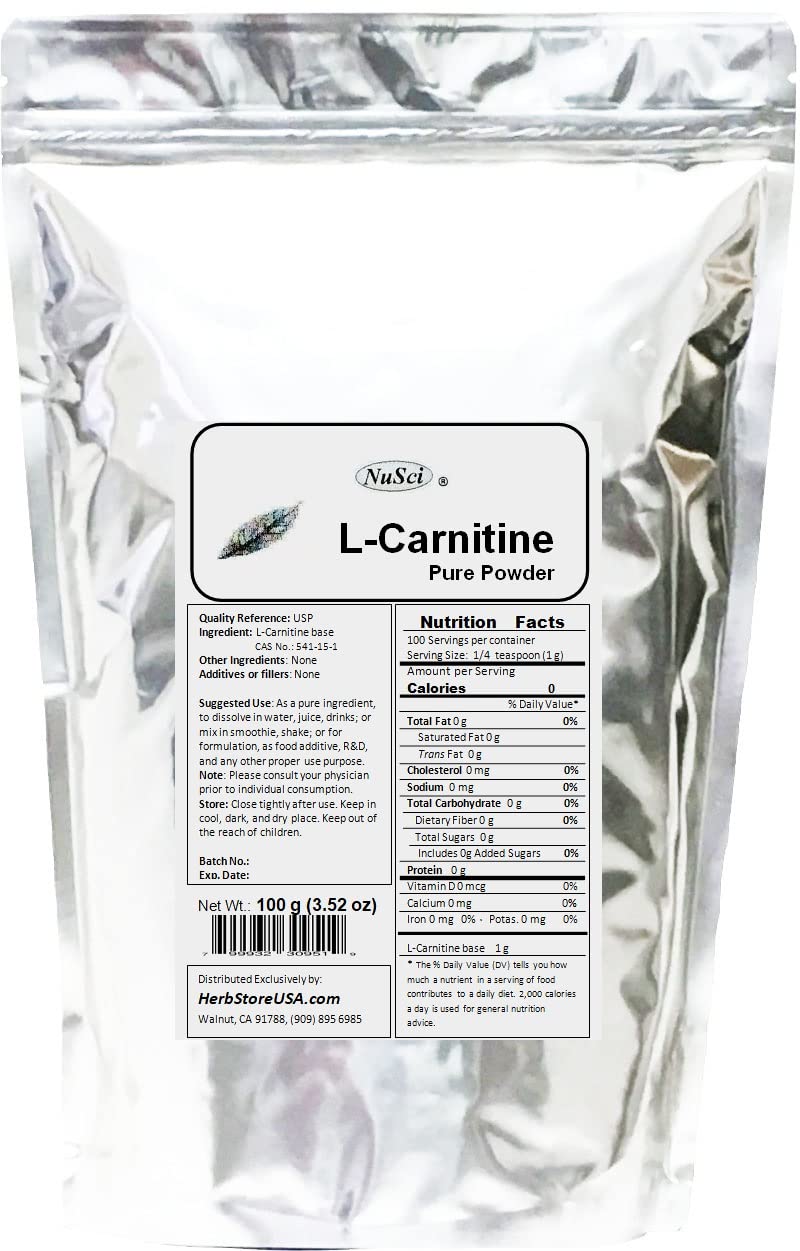 NuSci L-Carnitine Pure Powder Energy - 2270g - image 2