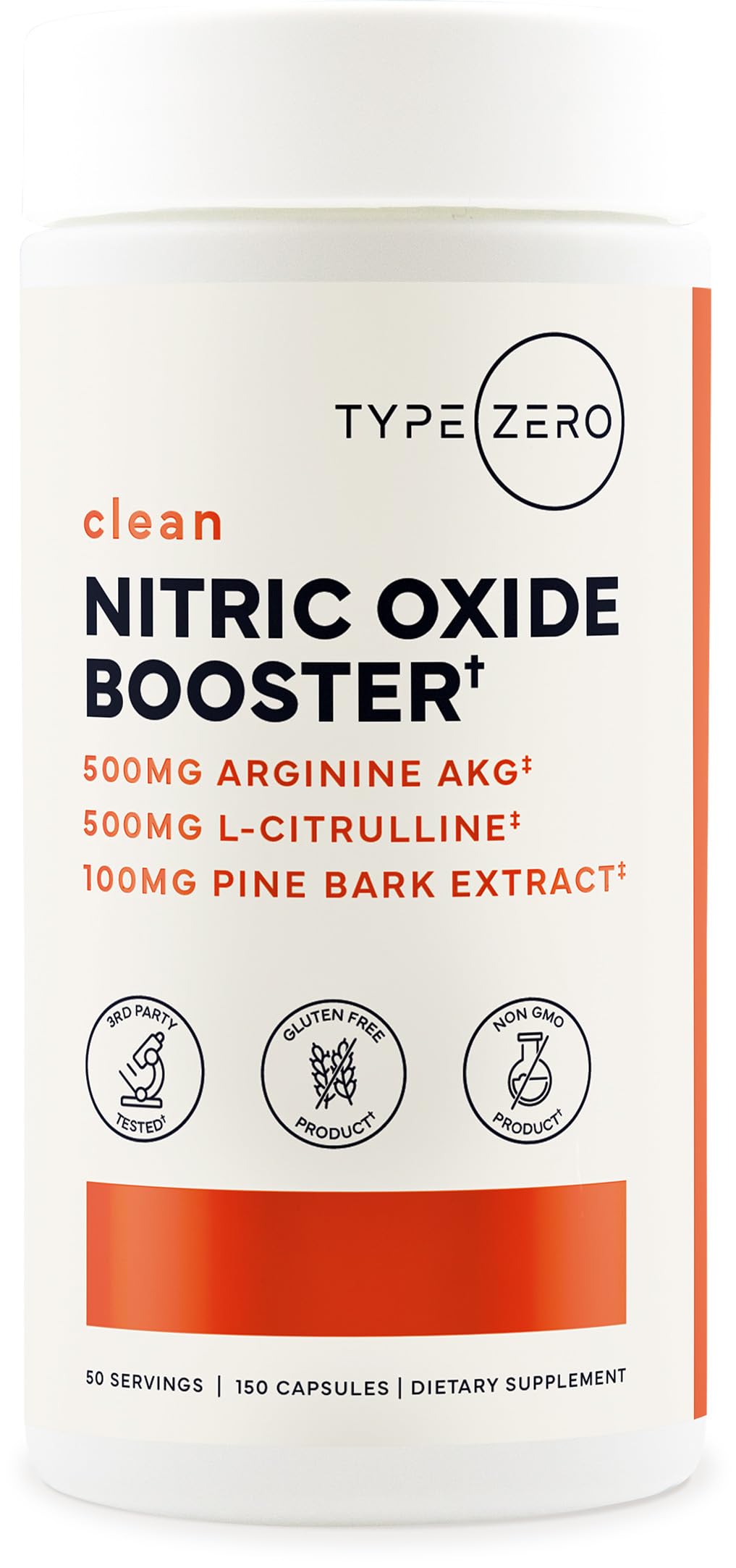 Type Zero Nitric Oxide 6X Booster - 150 Vegetarian Capsules