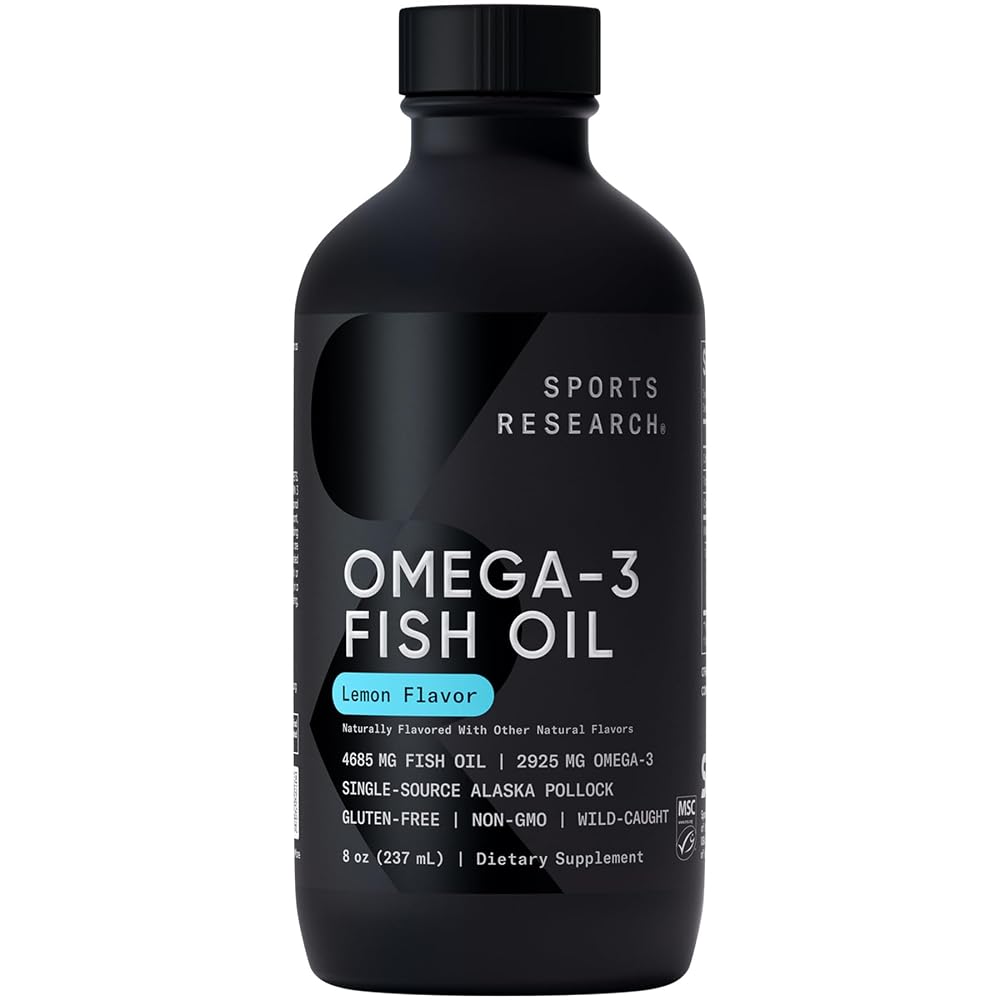Sports Research Wild Alaska Pollock Omega-3 Fish Oil - 8 Fl Oz