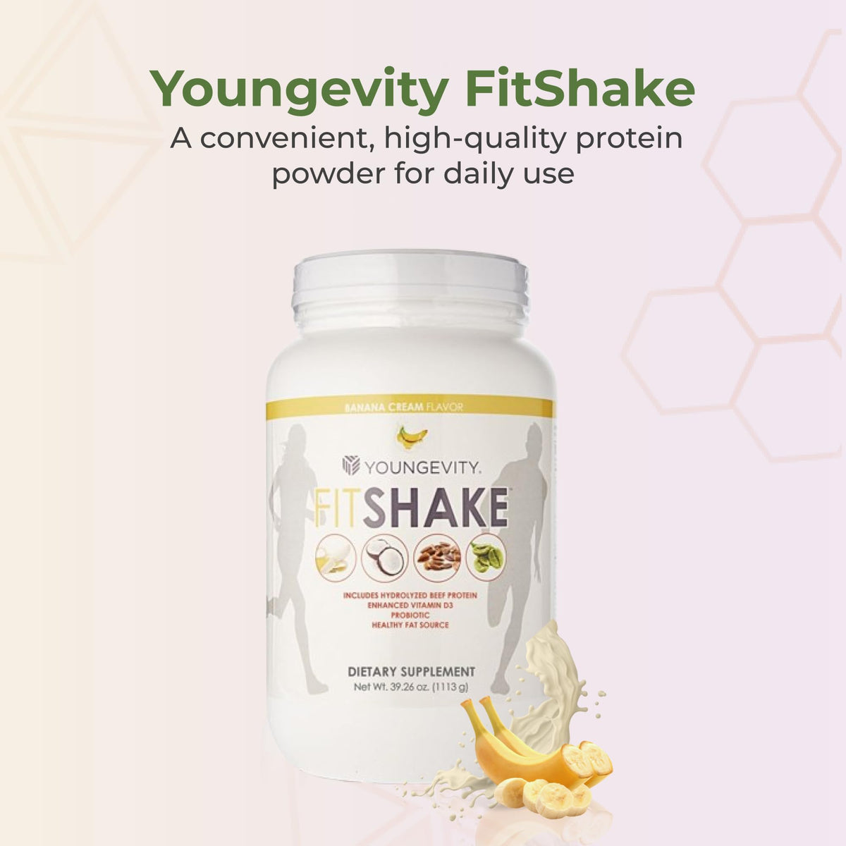 Youngevity FitShake Banana Cream Protein Powder - 2.4 lbs - image 2