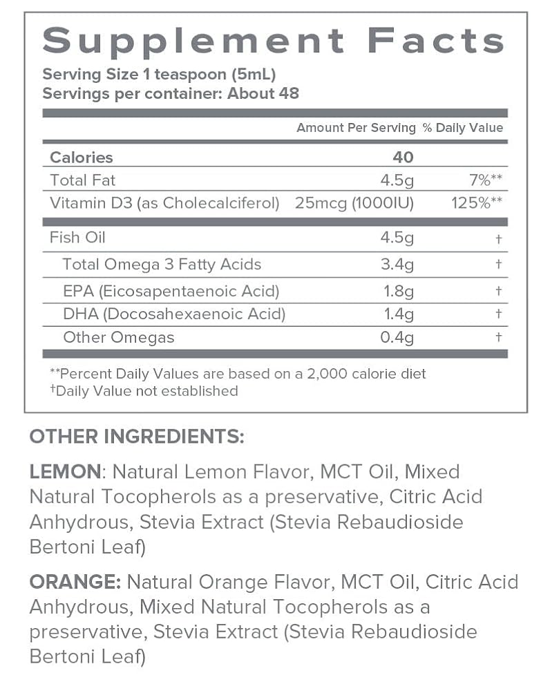 SFH Fish Oil 3400mg Omega-3 with Vitamin D3 - 8 fl oz - image 2