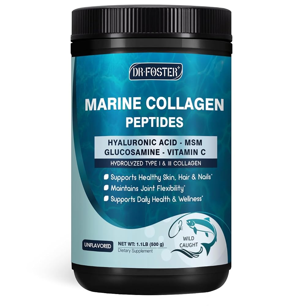 DRFOSTER Marine Collagen Peptides Powder Type I & III - 50 Servings