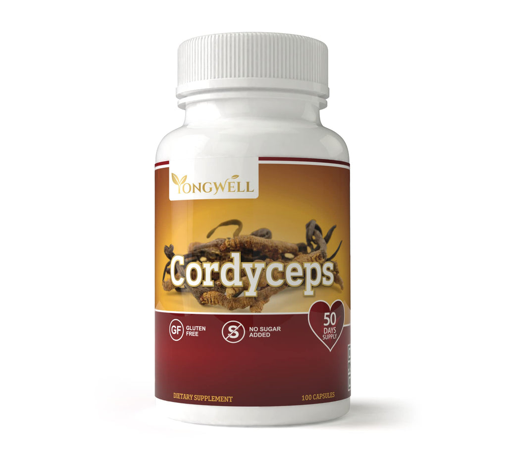 YongWell Cordyceps Extra Strength 1200mg Mushroom - 100 Vegetarian Capsules