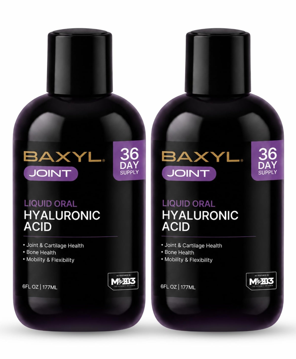 BAXYL Liquid Hyaluronic Acid for Joint Health - 2 x 6 Fl Oz