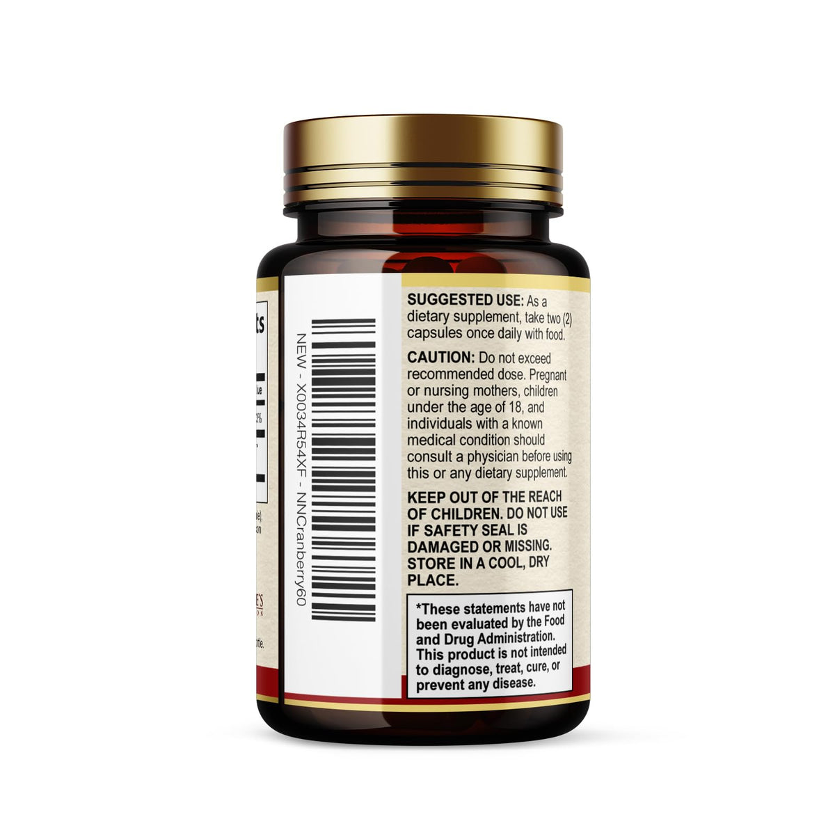 Nature's Nutrition Cranberry Pills Supplement 500mg Per Serving