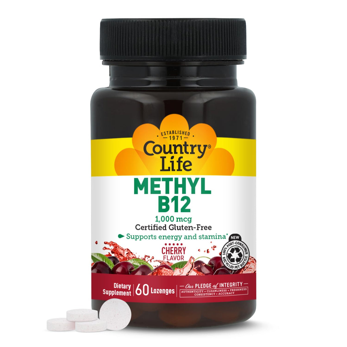Country Life Methyl B12 1000 mcg Cherry Flavor - 60 Lozenges