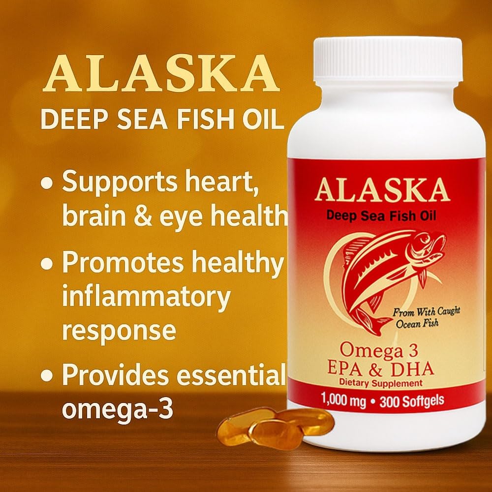 NCB Alaska Deep Sea Fish Oil Omega 3 EPA DHA 1000mg - 300 Softgels - image 5