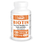 Supersmart Biotin 10,000mcg Vitamin B7 - 120 Vegetarian Capsules