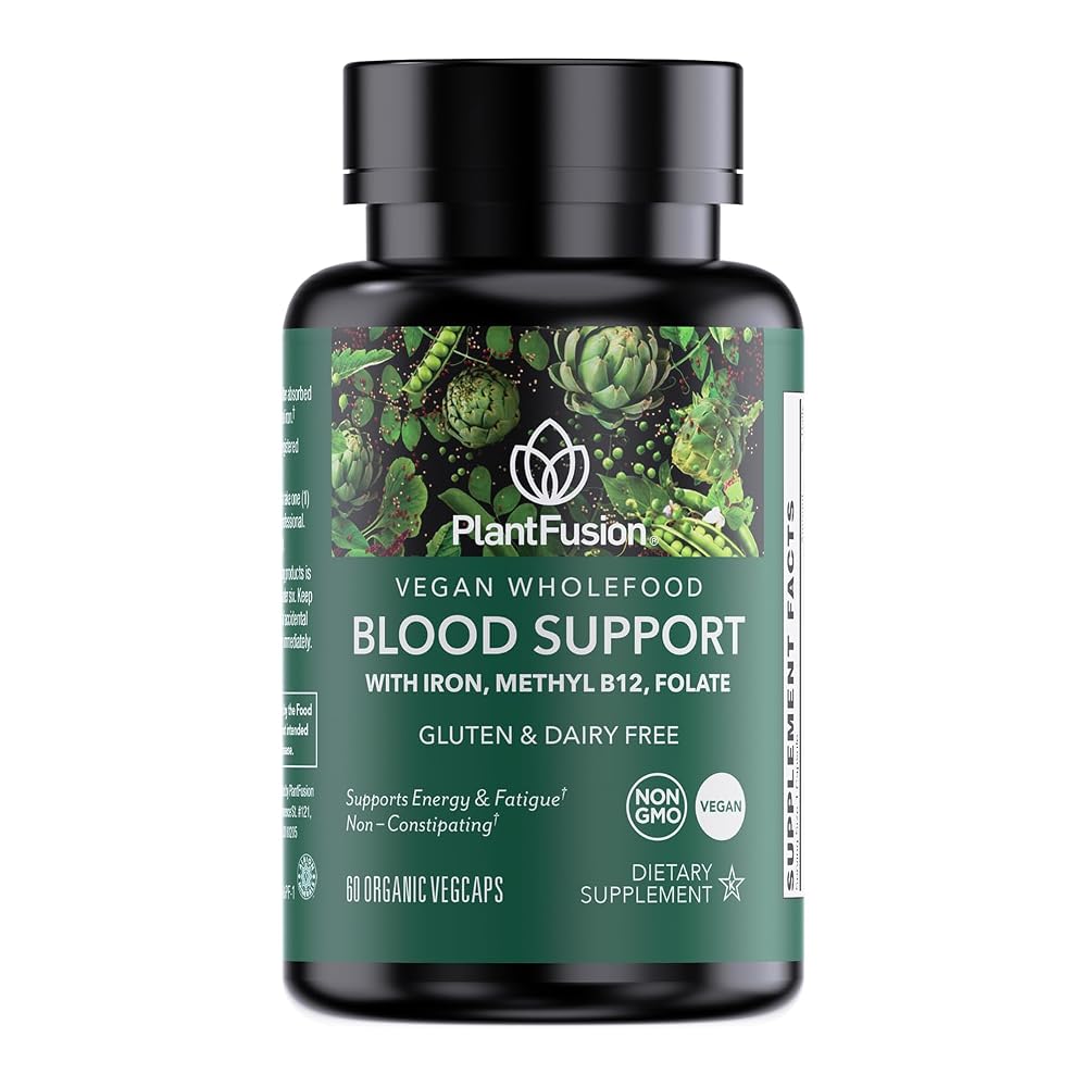 PlantFusion Vegan Iron Blood Support with Ferrochel & B12 - 60 Capsules