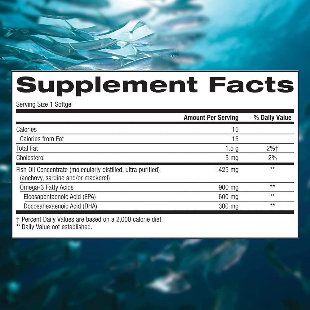 Generic Triple Strength Omega-3 900 mg Fish Oil - 200 Softgels - image 2