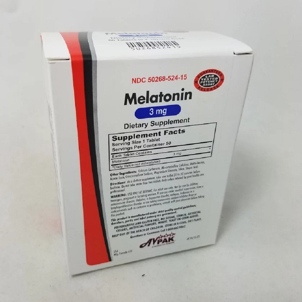 AVPak Melatonin Tablet 3mg - 50 Tablets
