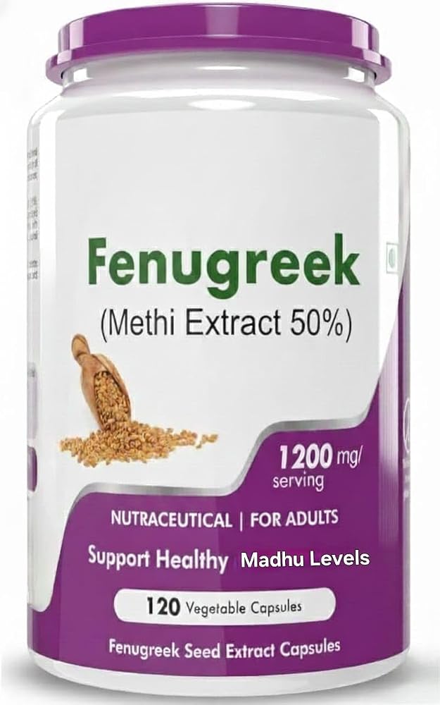 Generic Fenugreek Seed Extract Supplement - 120 Vegetarian Capsules