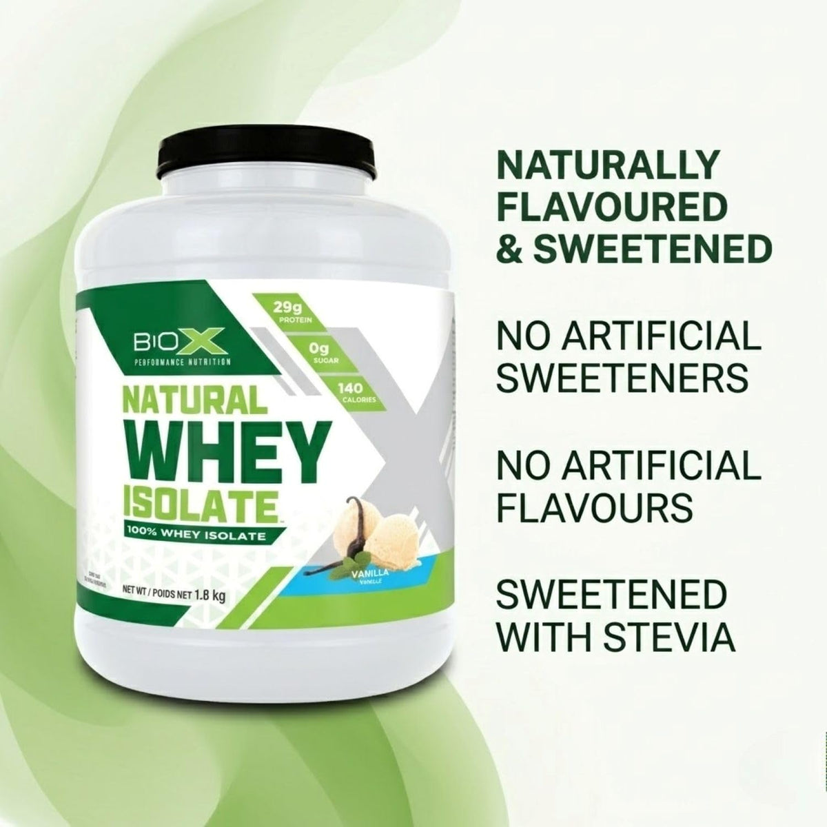 BioX Natural Whey Isolate Protein Powder Unflavoured - 1.8 LB - image 4