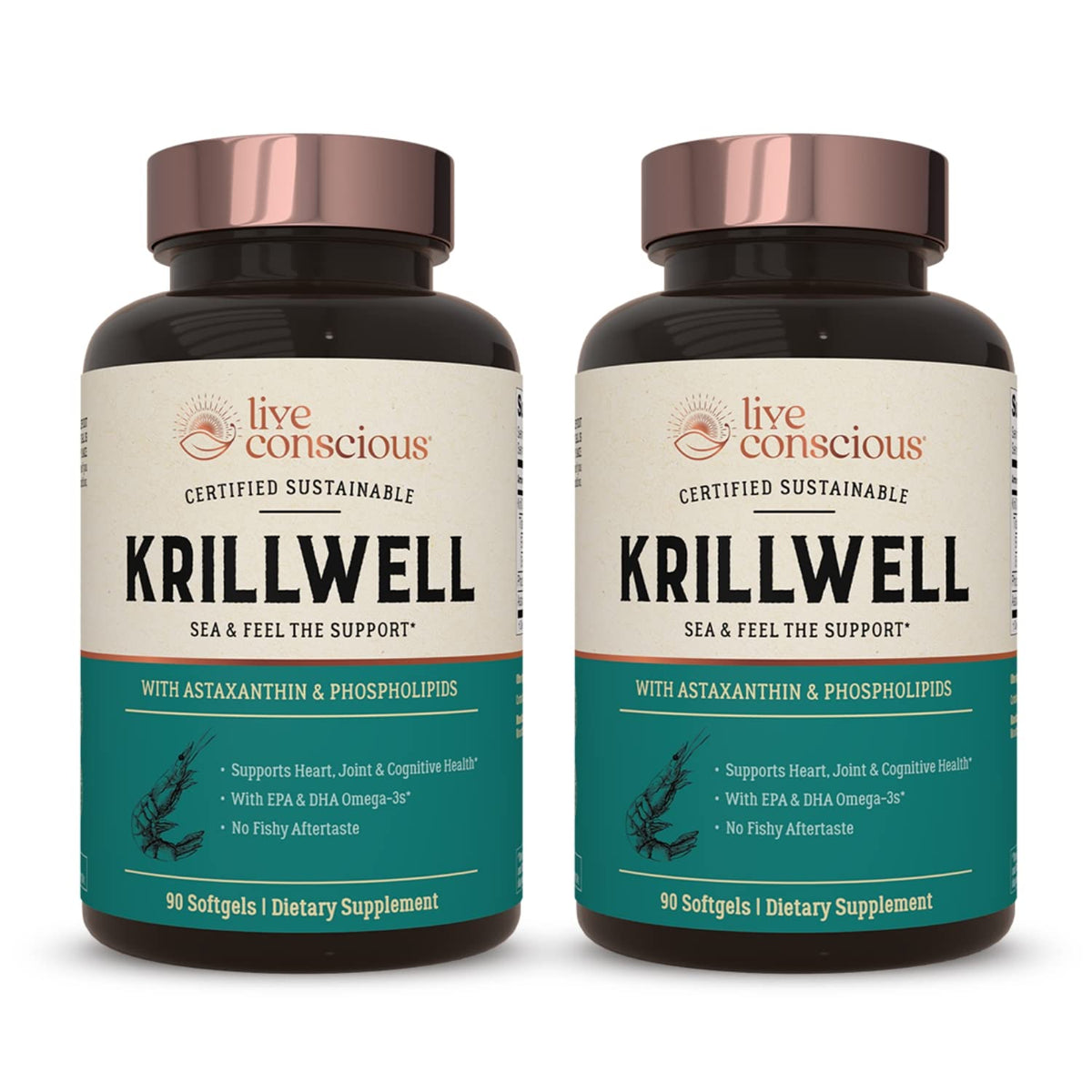 Live Conscious KrillWell Krill Oil Joint & Cognitive Support - 180 Softgels