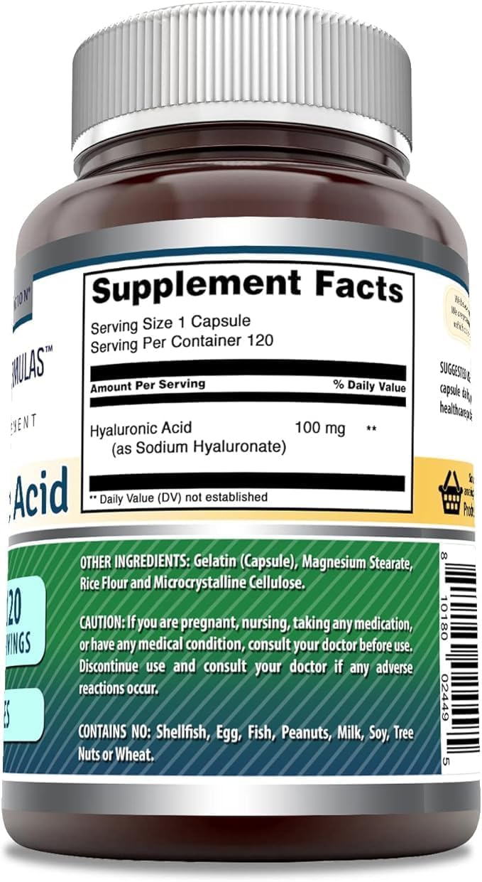 Amazing Nutrition Hyaluronic Acid 100 mg Capsules - 120 Count - image 2