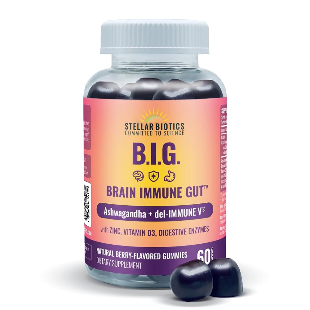 Del-Immune V + Ashwagandha Brain Immune Gut Gummy - 60 Gummies