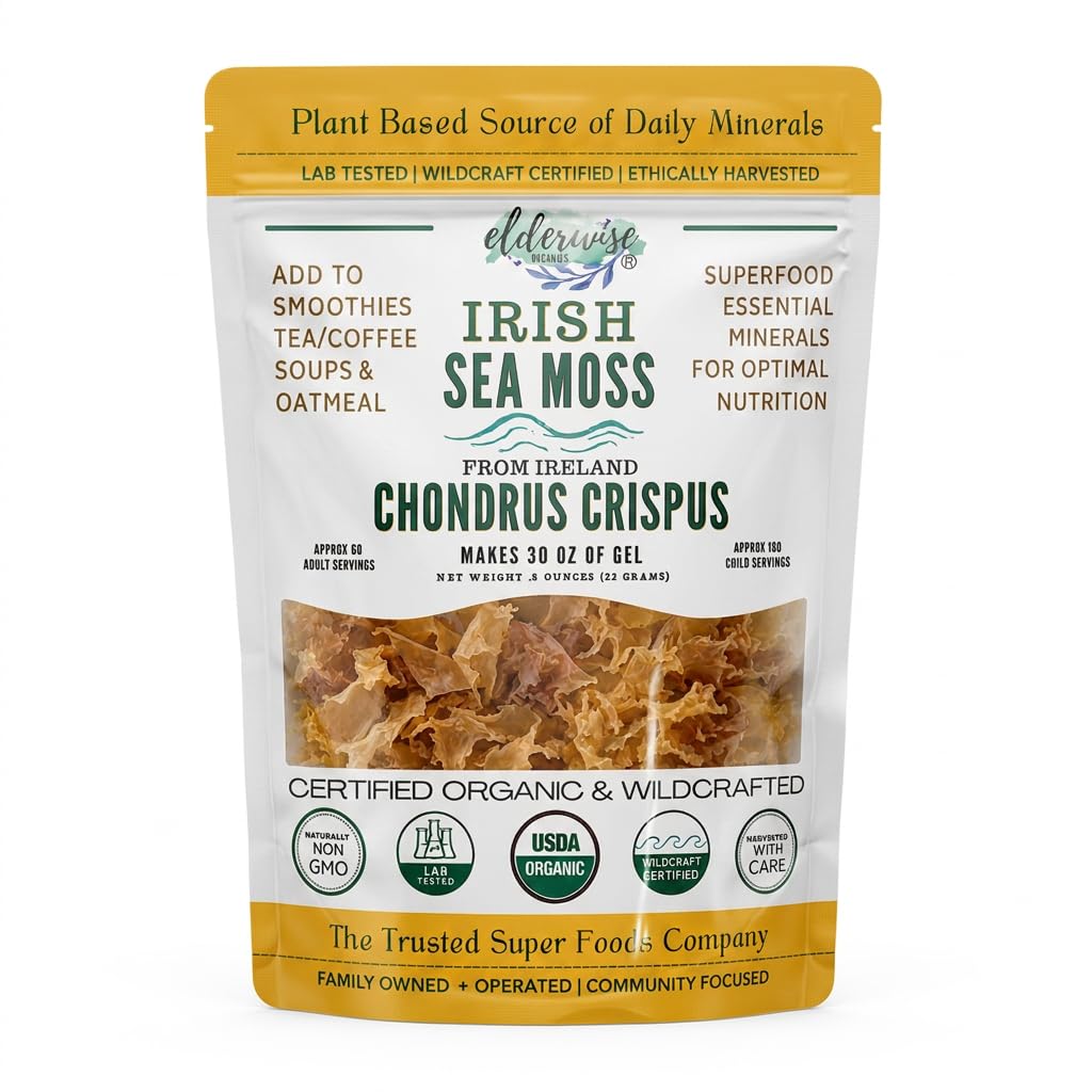 Elderwise Organics Irish Sea Moss Wildcrafted Raw - 1.23 oz