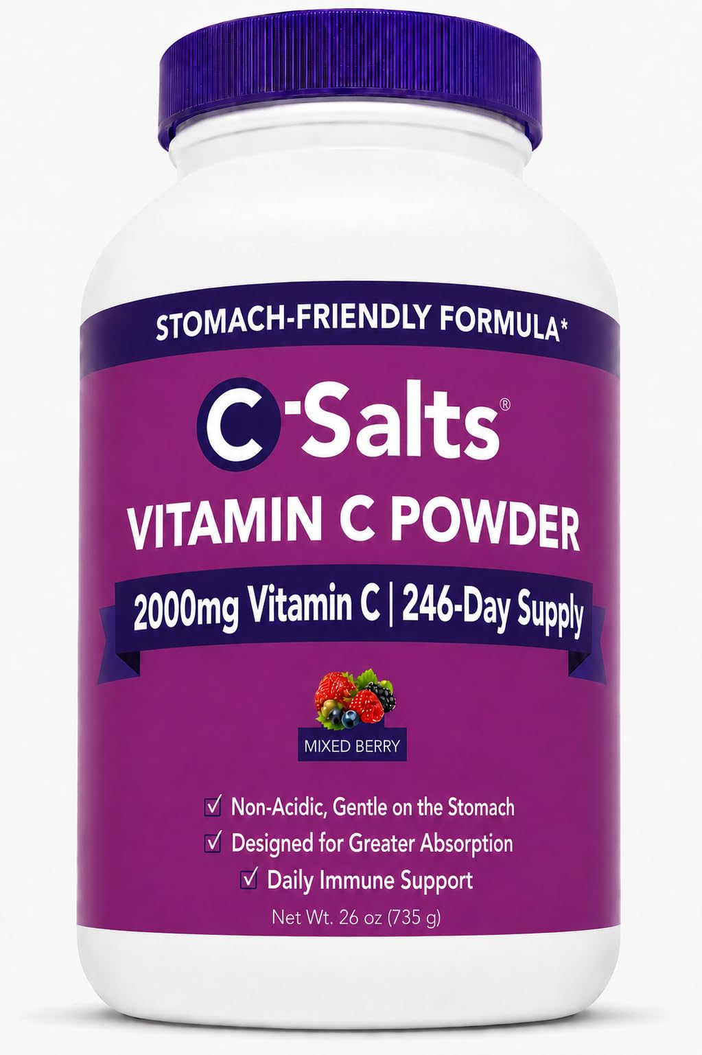 C-Salts 4000mg Vitamin C Powder Supplement - 100% Pure Buffered