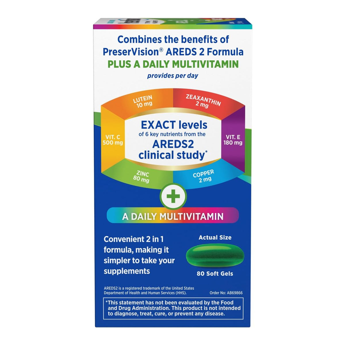 PreserVision AREDS 2 + Multivitamin Eye Vitamins - 80 Softgels - image 5