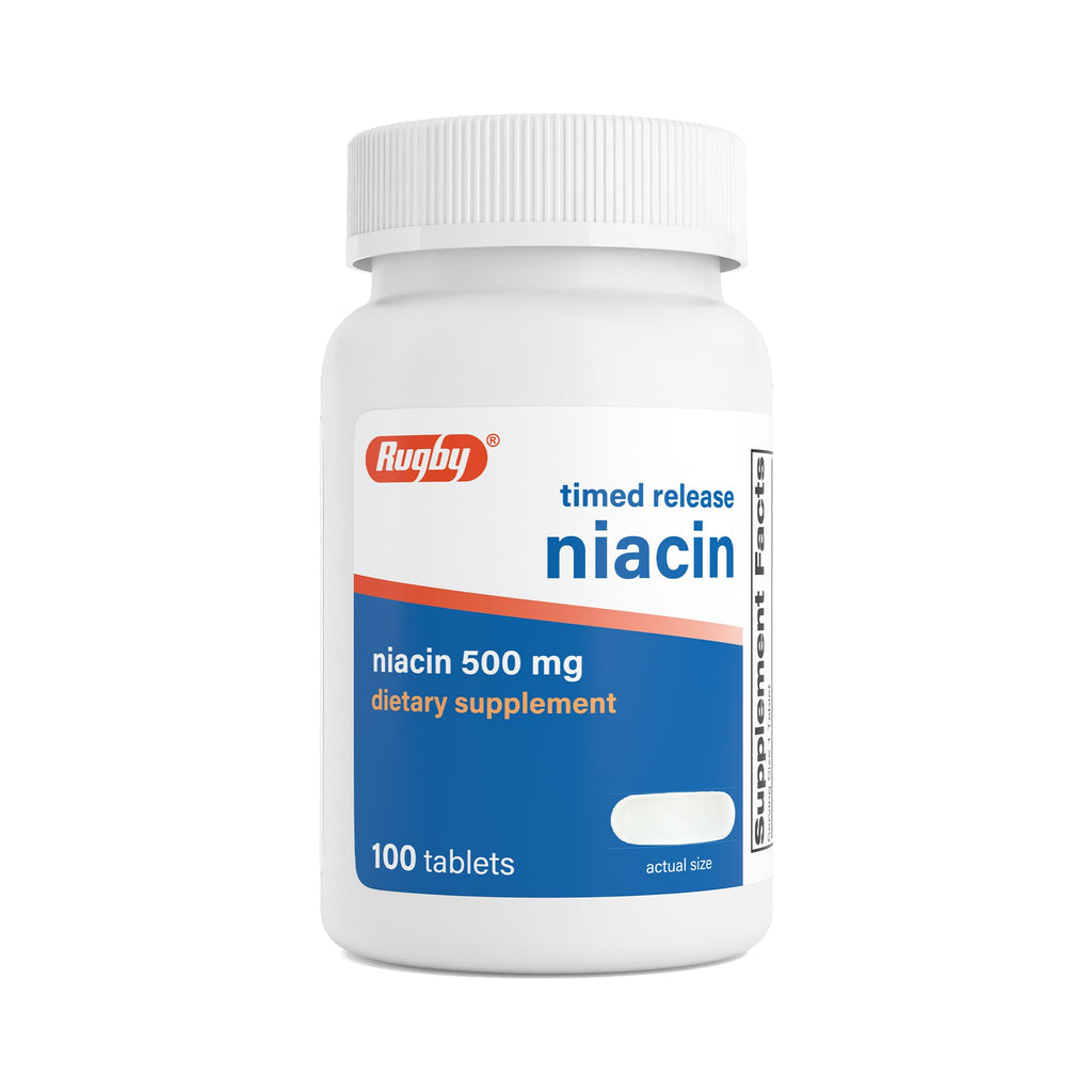 Rugby Niacin 500mg Timed-Release - 100 Tablets