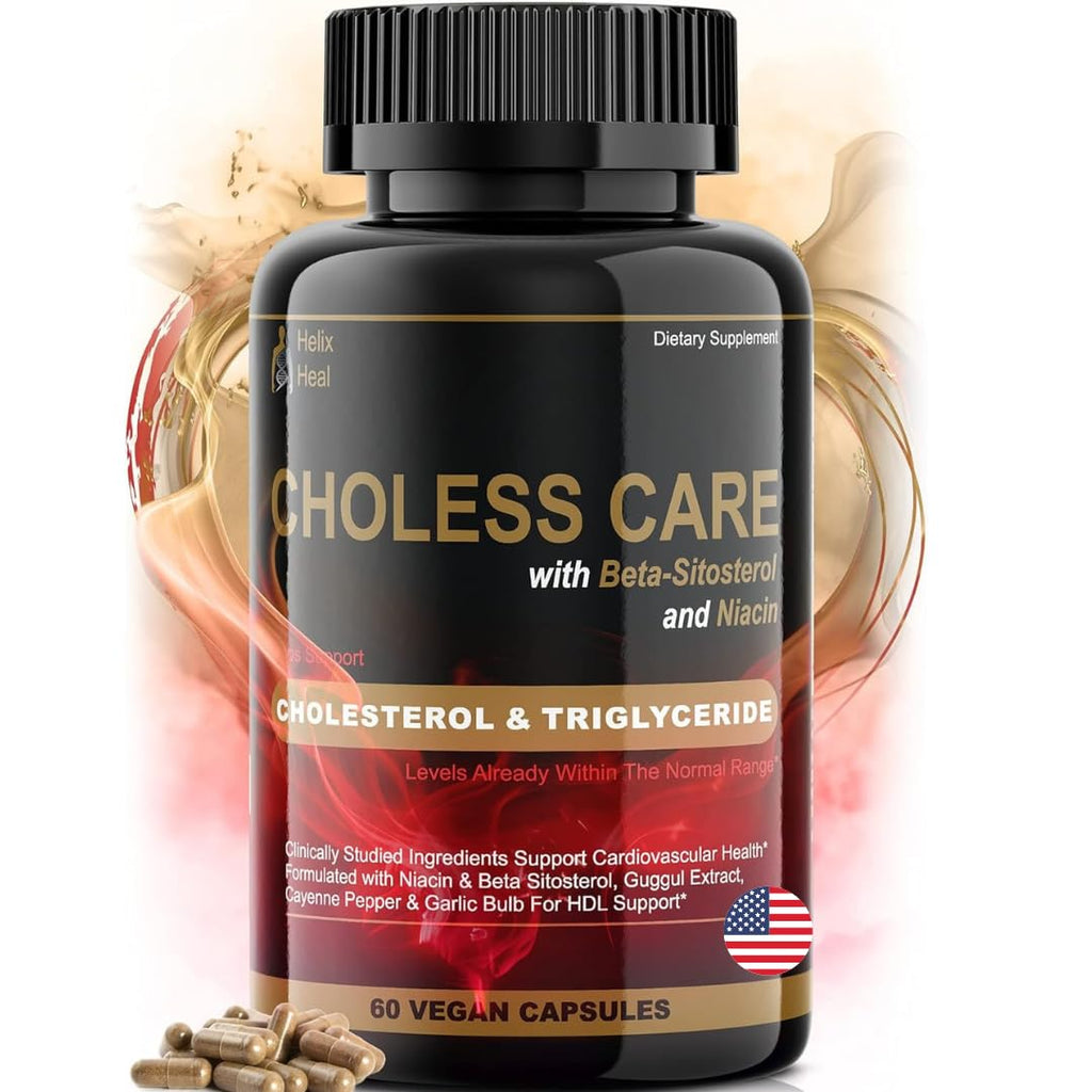 Helix Heal Cholesterol Supplement with Garlic & Niacin - 60 Capsules
