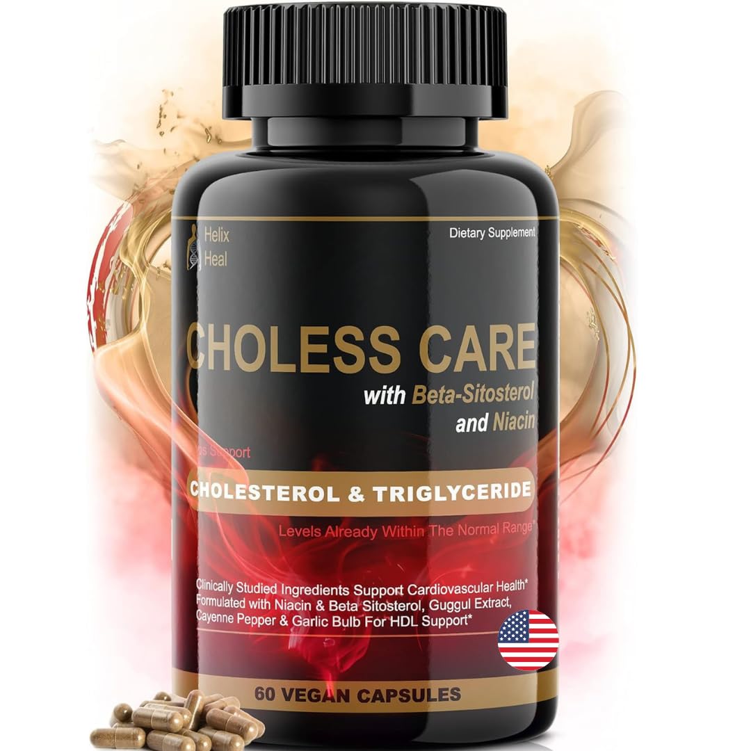 Helix Heal Cholesterol Supplement with Garlic & Niacin - 60 Capsules