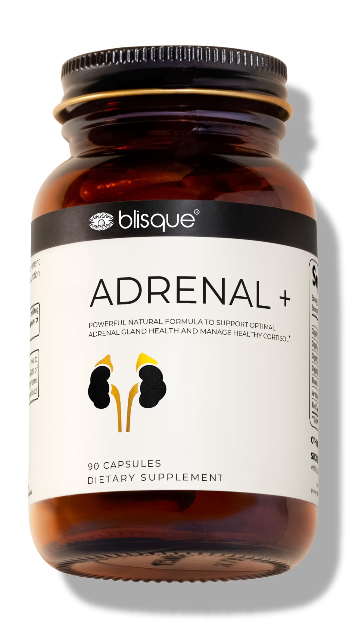 Blisque Adrenal Support Supplement with Ashwagandha - 90 Capsules