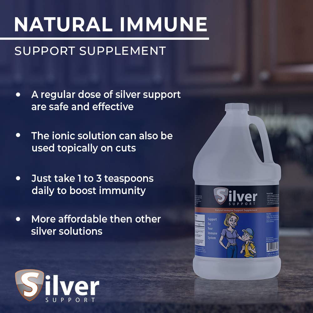 Silver Support Immune Support Colloidal Silver 10 PPM - 128 Fl Oz - image 6