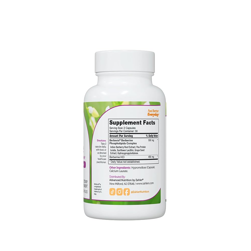 Zahler Berberine Herbal Supplement for Metabolism Support - 60 Capsules - image 3