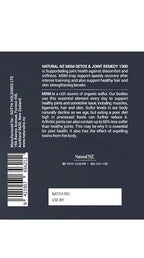 Natural NZ Premium MSM Detox Joint Remedy 1300 120 Capsules